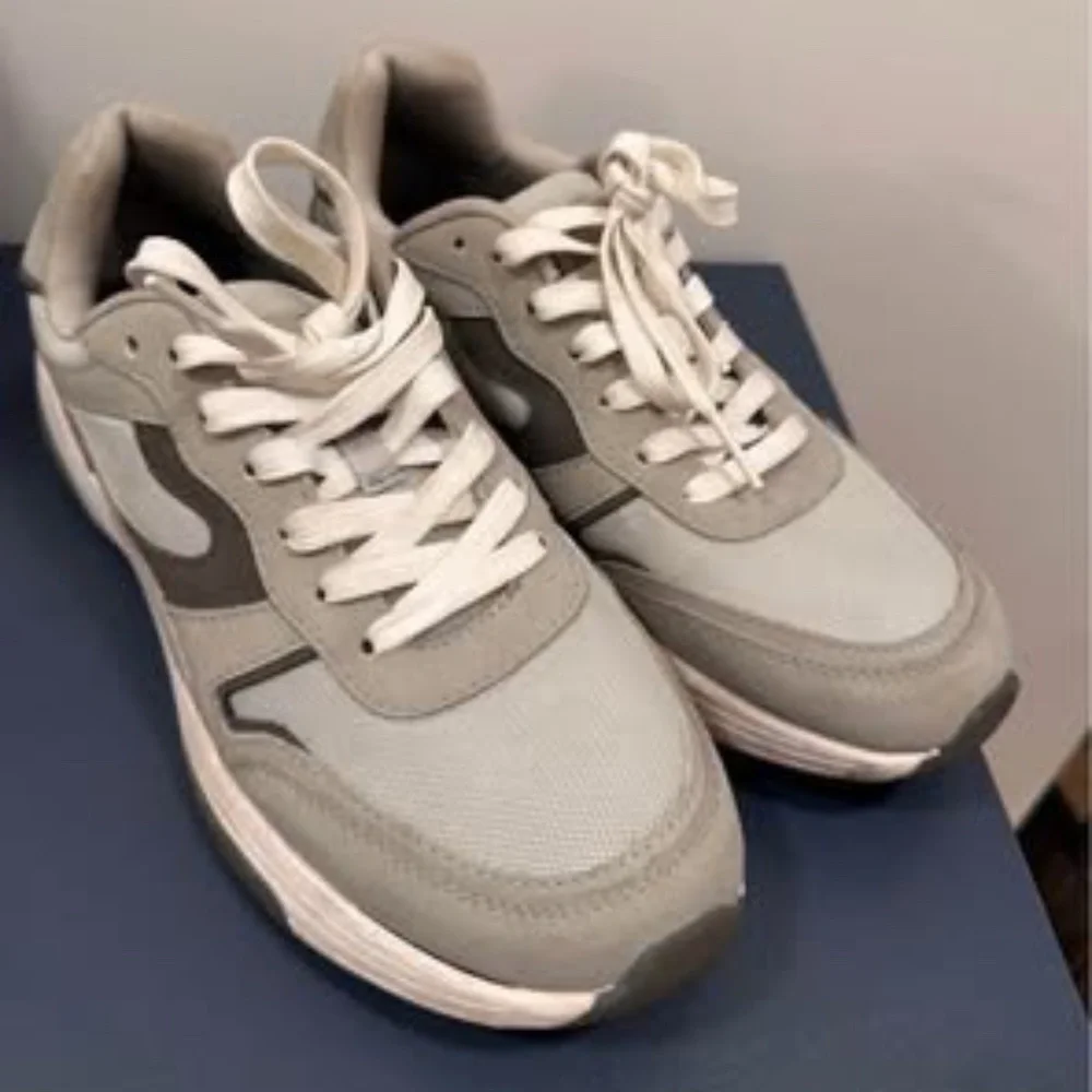 Gray and White Casual Sneakers - Picture 1 of 4